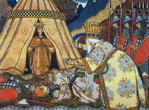 Ivan Bilibin Tsar Dadon meets the Shemakha queen china oil painting image